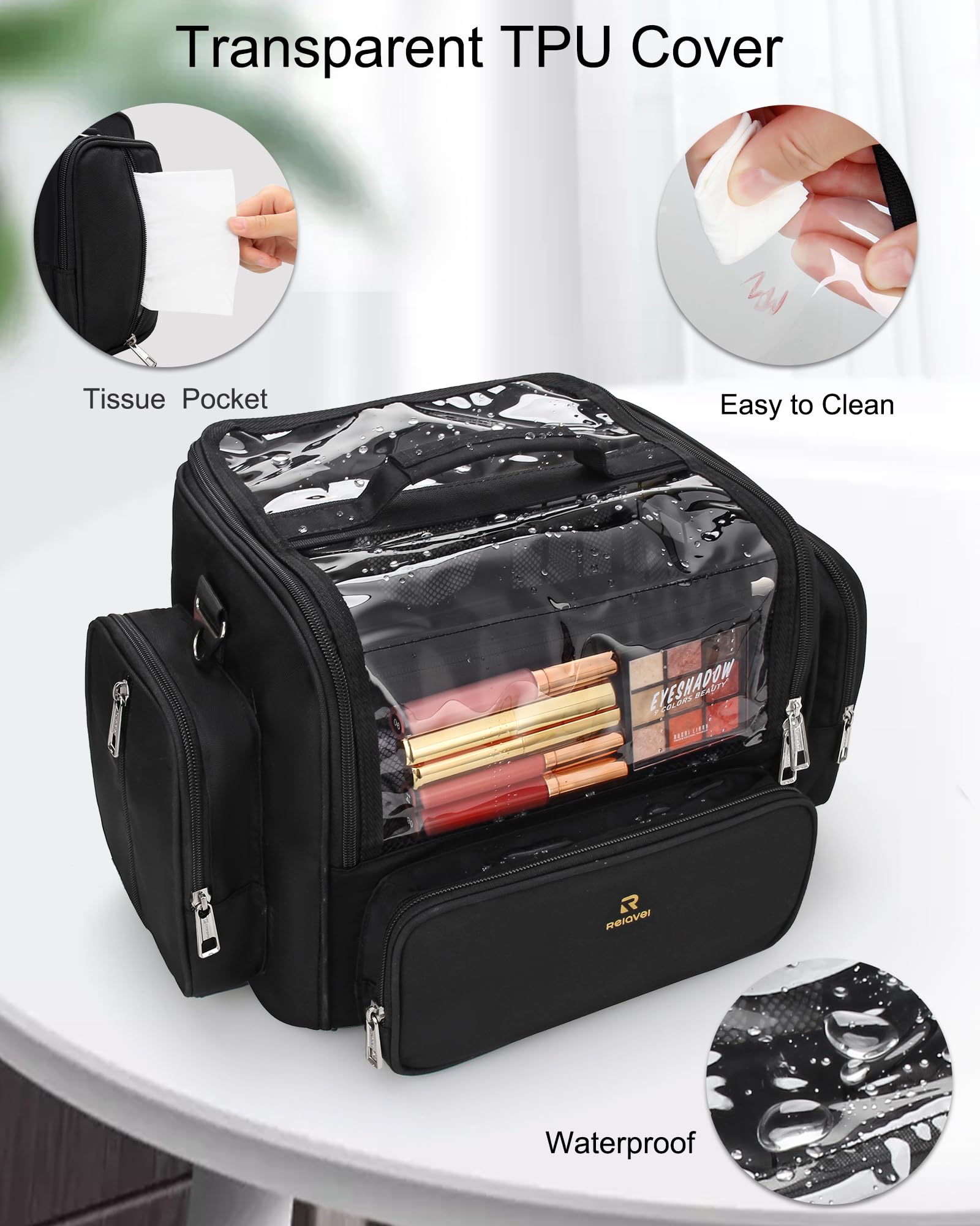 NAONAYA dust-proof transparent cover protects brushes from dust and moisture.
