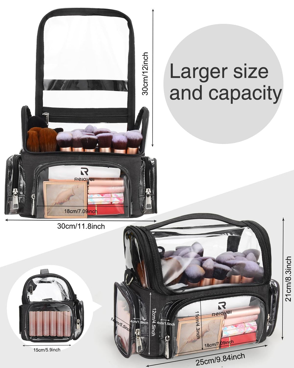 NAONAYA makeup brush case waterproof material highlights durability and easy cleaning.