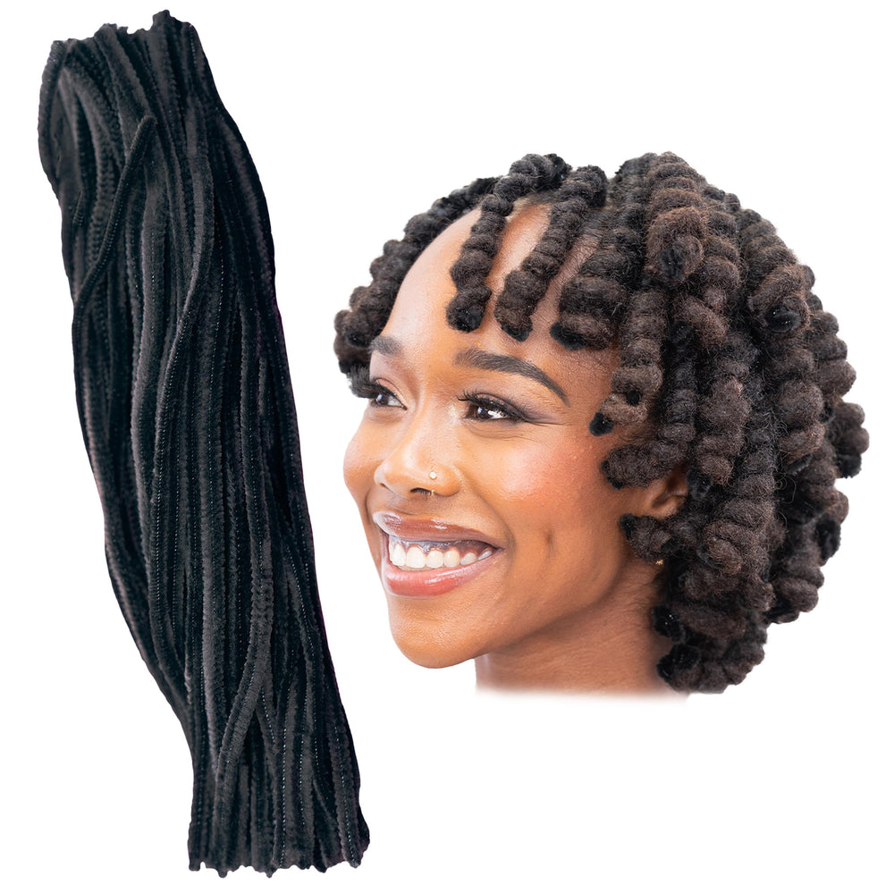 Nappstar pipe cleaners pack showing 100 pieces for versatile loc styling and curling.