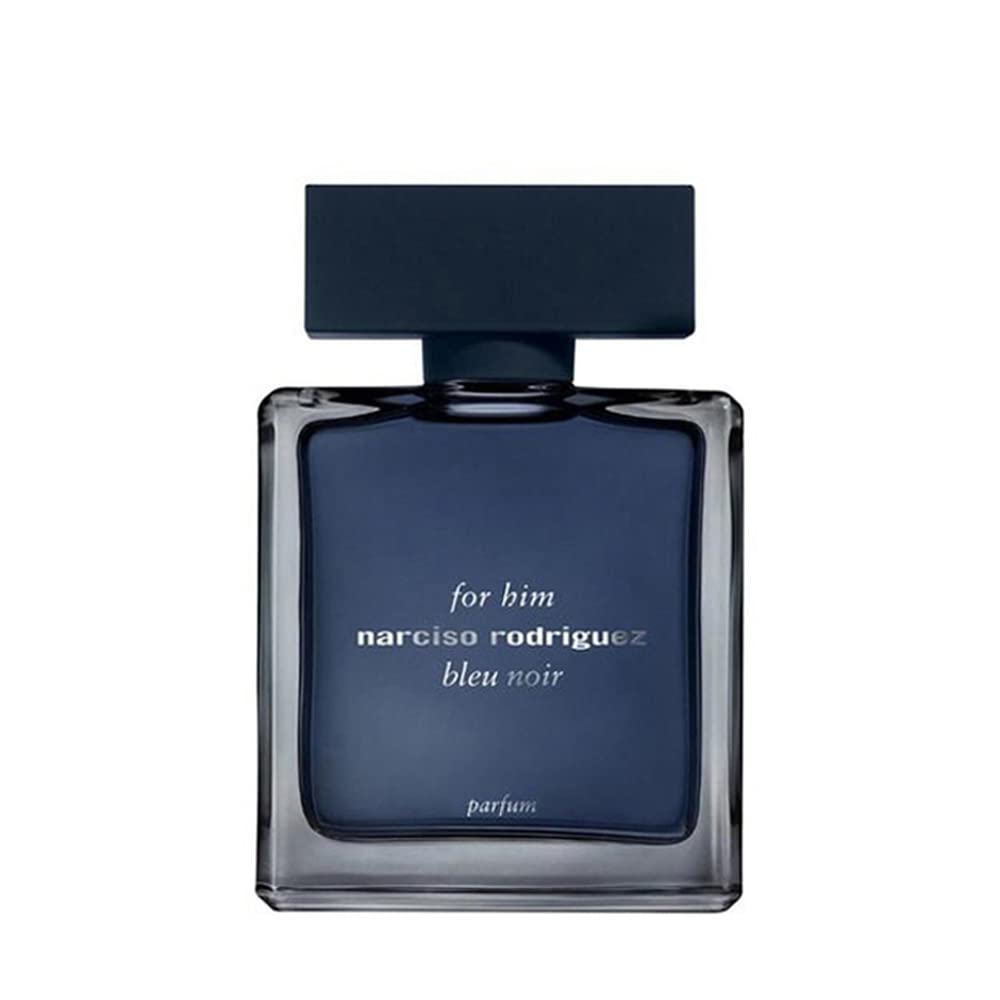 Narciso Rodriguez Bleu Noir parfum bottle on display—refined everyday scent for men.