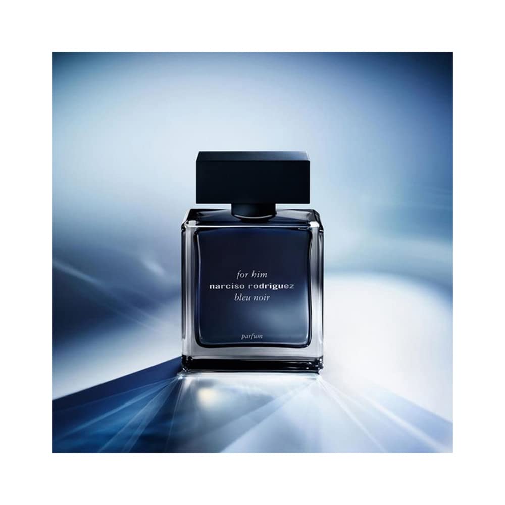 Narciso Rodriguez Bleu Noir parfum closeup—premium design enhances gifting appeal.