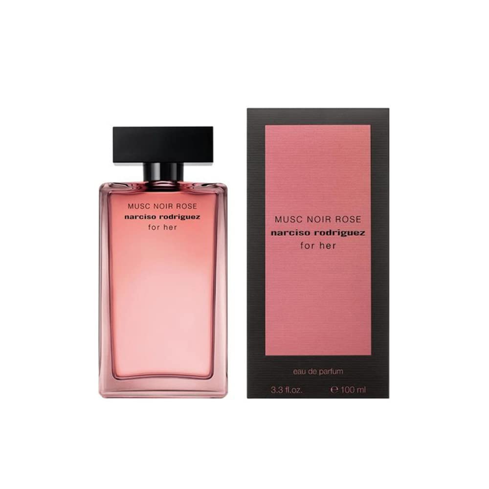 Narciso Rodriguez Musc Noir Rose spray mist in air illustrating light, wearable projection