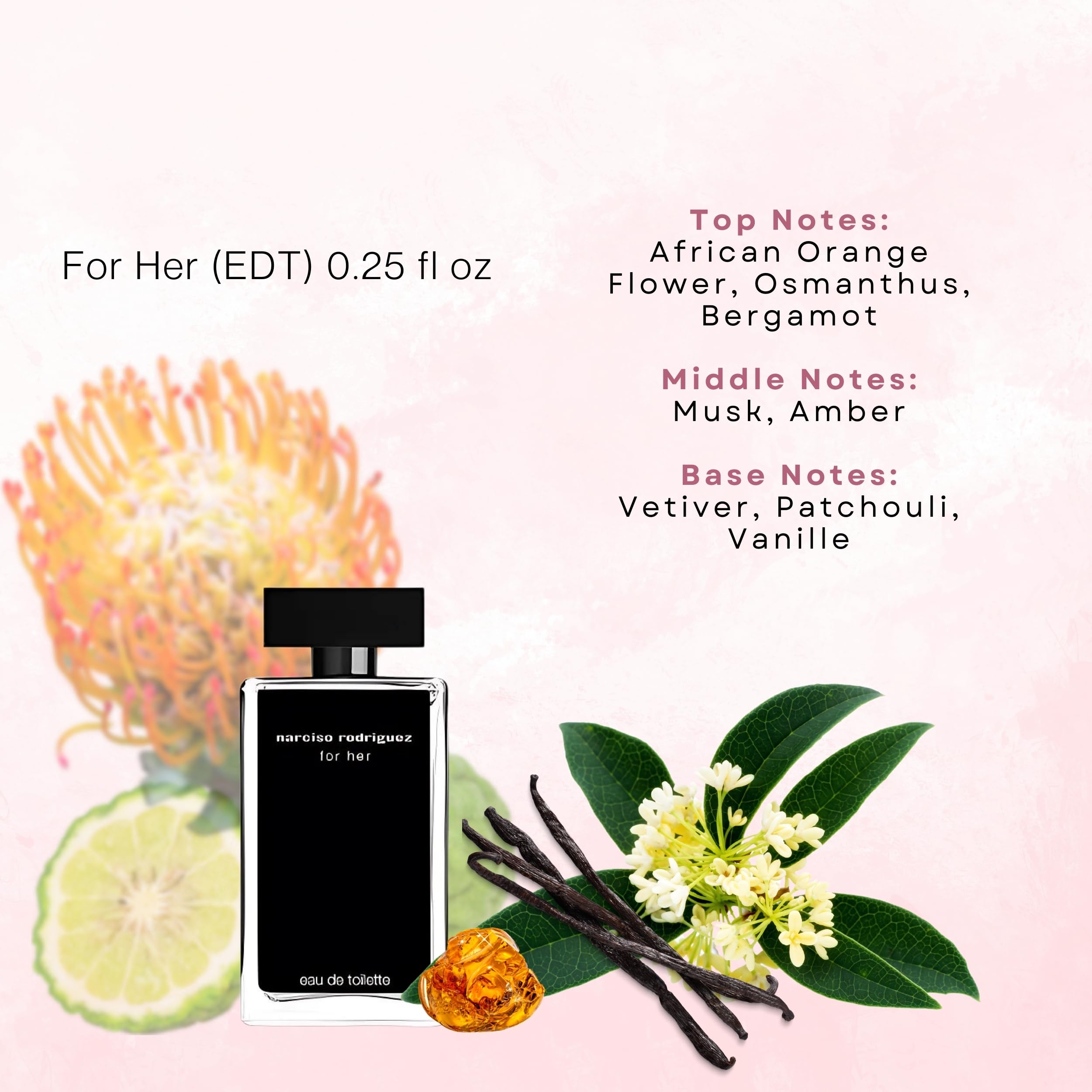 Narciso Rodriguez travel-size perfume variety display for on-the-go options.
