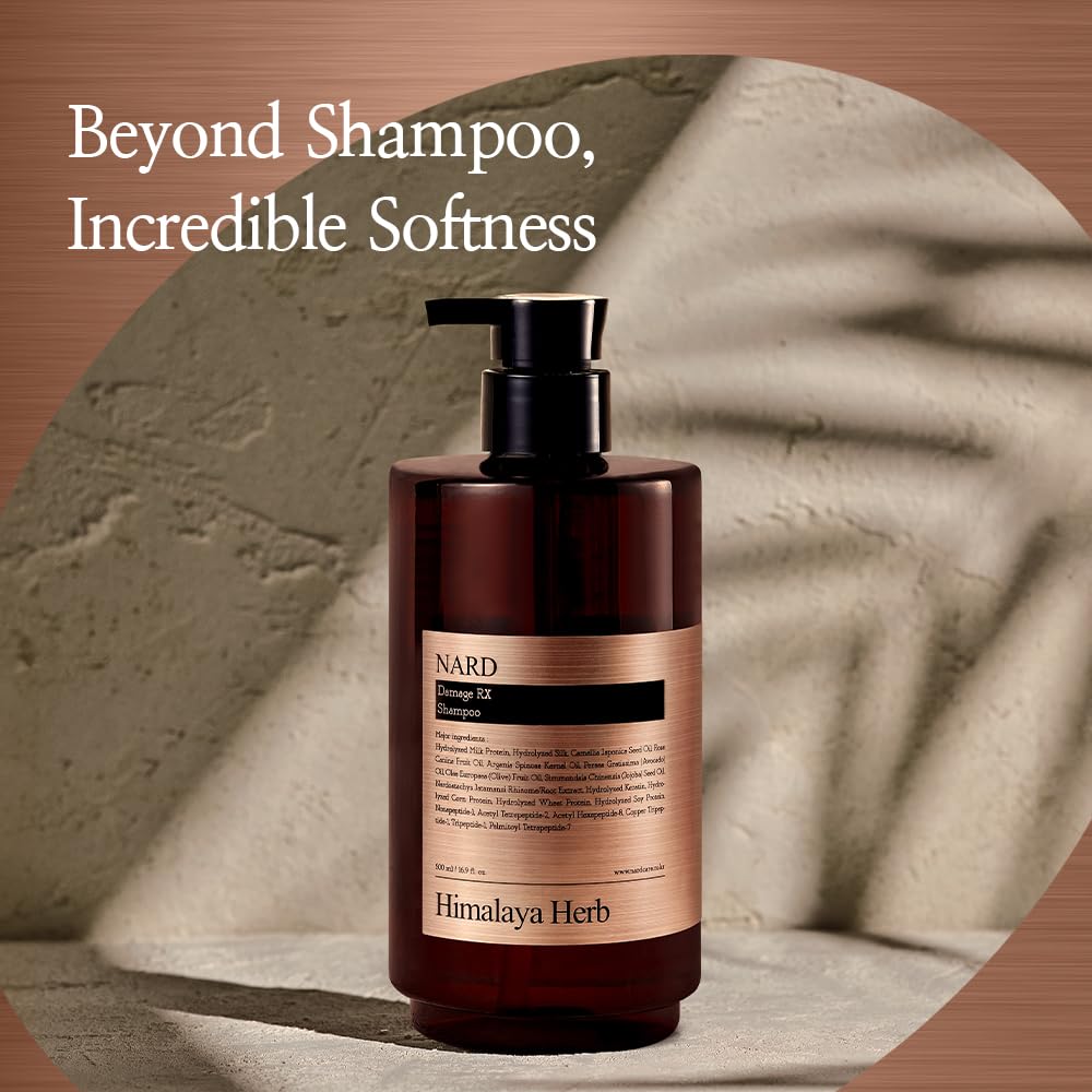 NARD RX Shampoo damaged-hair close-up suggests protective, smoothing care.