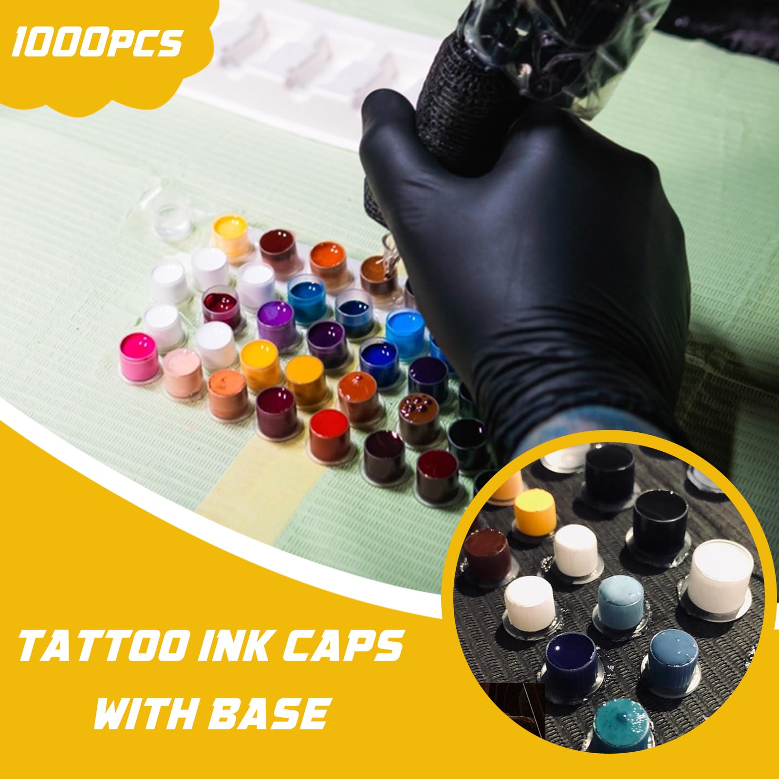Narkysus 1000pcs 14mm ink caps provide bulk, cost-efficient, single-use convenience.