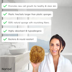 Naroa unbleached bathing sponge emphasizes pure natural cleansing