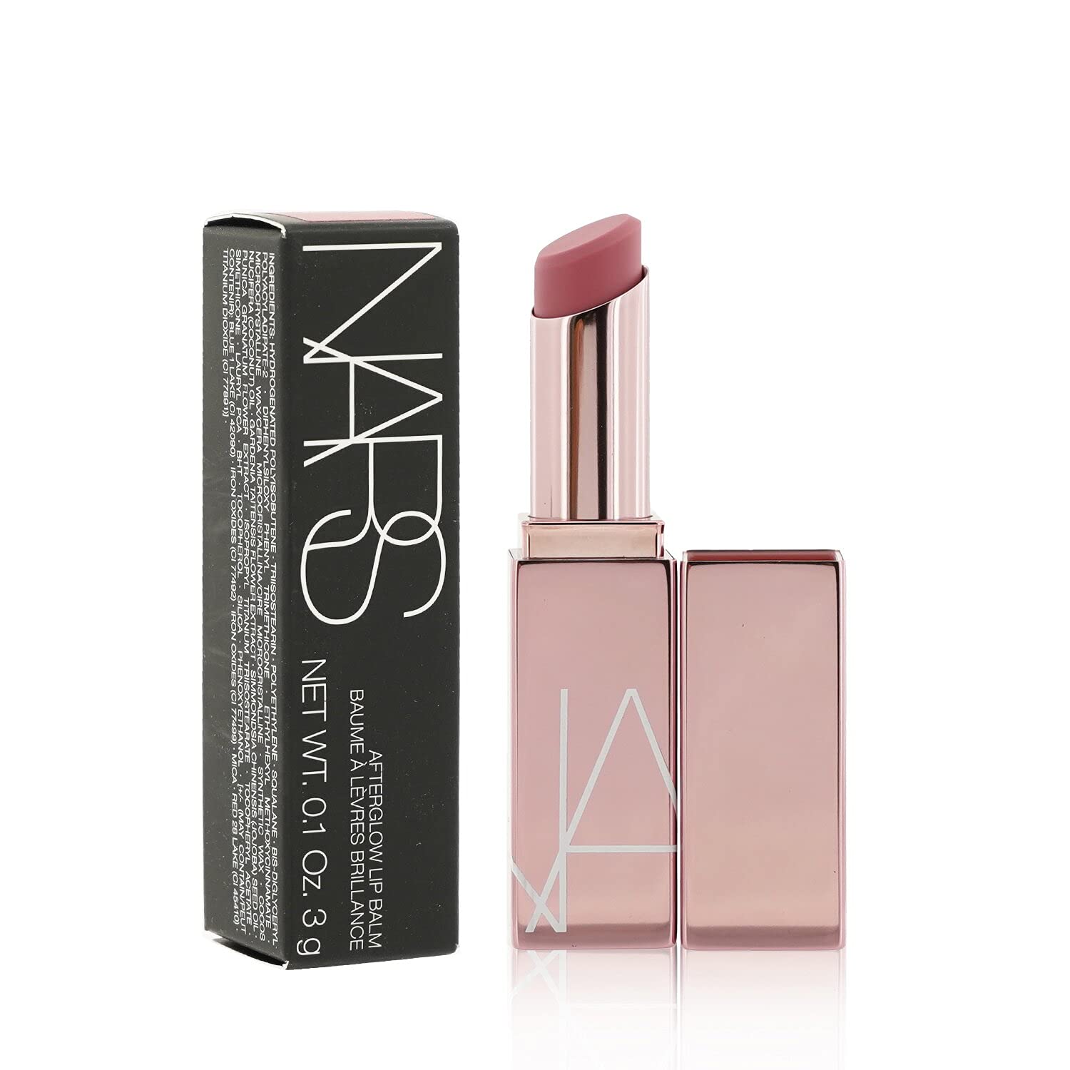 NARS Afterglow Lip Balm Fast Lane tube with soft sheen and nourishing feel on lips.