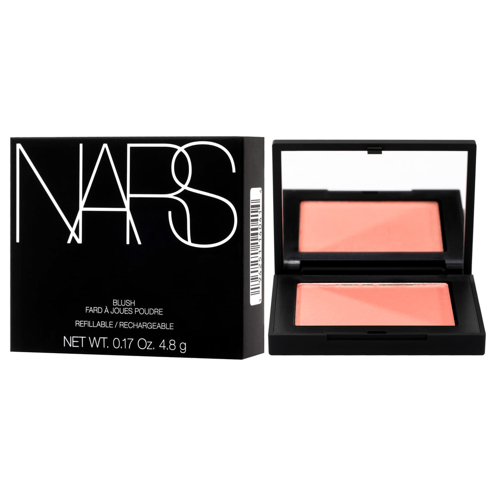NARS Blush Deep Throat packaging highlights compact 4.8g size for easy travel