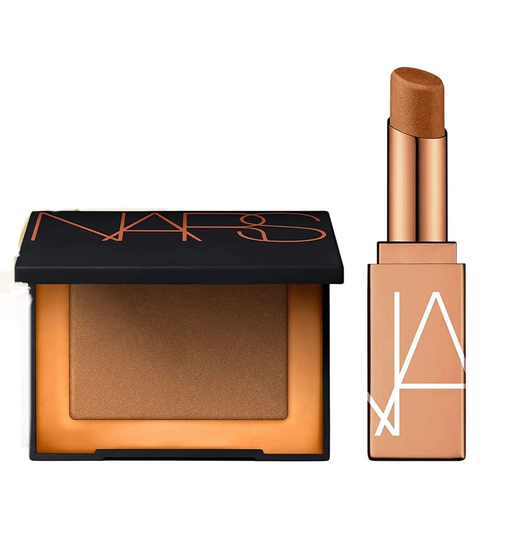 NARS Laguna bronzer and After Glow lip balm deluxe travel set delivers sun-kissed glow and hydration