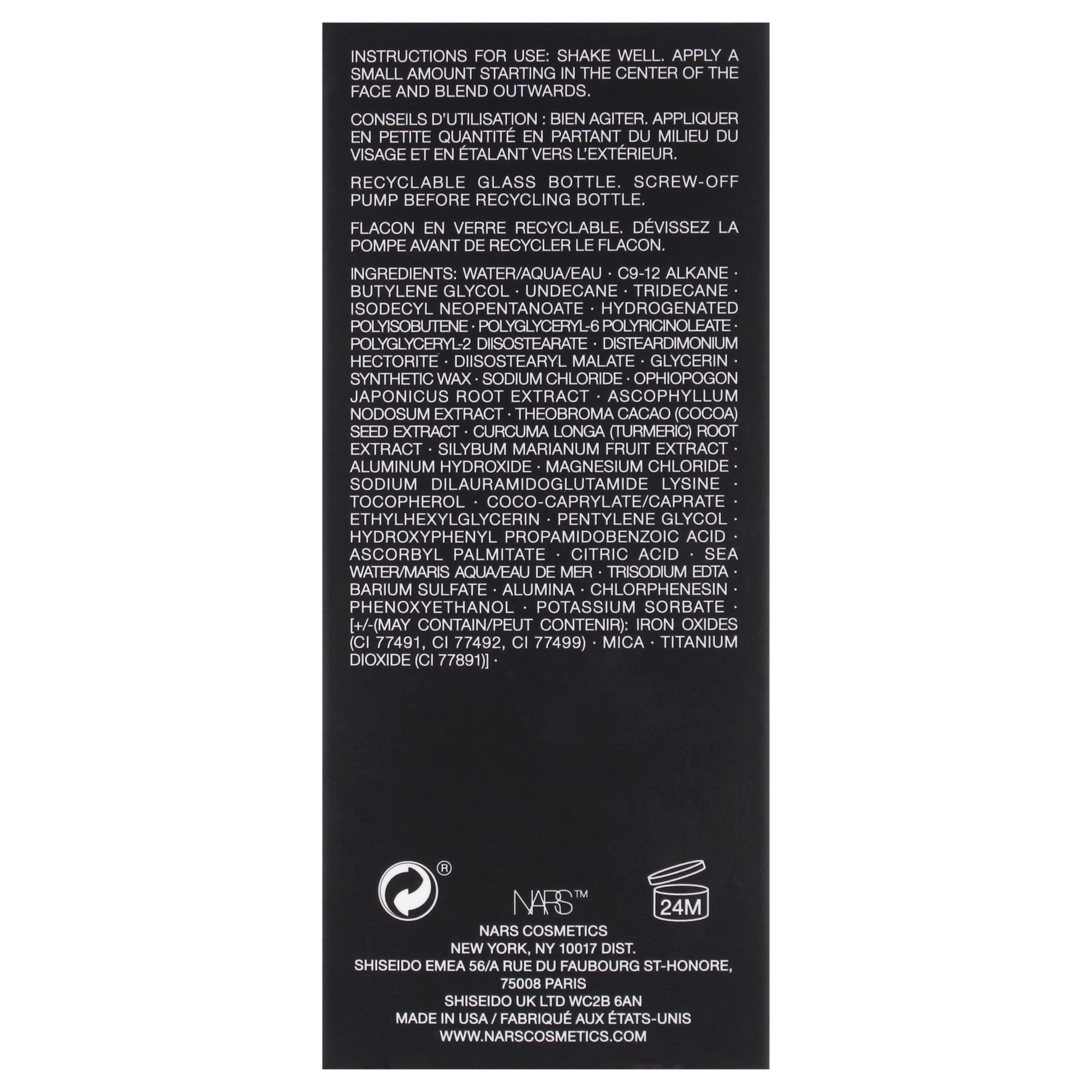NARS foundation on skin showing potential long-lasting skin benefits over time.