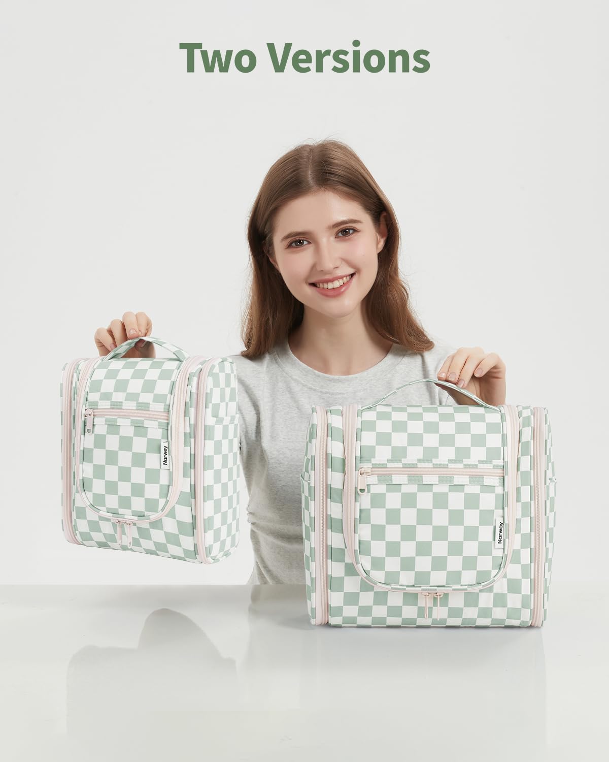 Narwey bag on bed neatly folded for compact travel