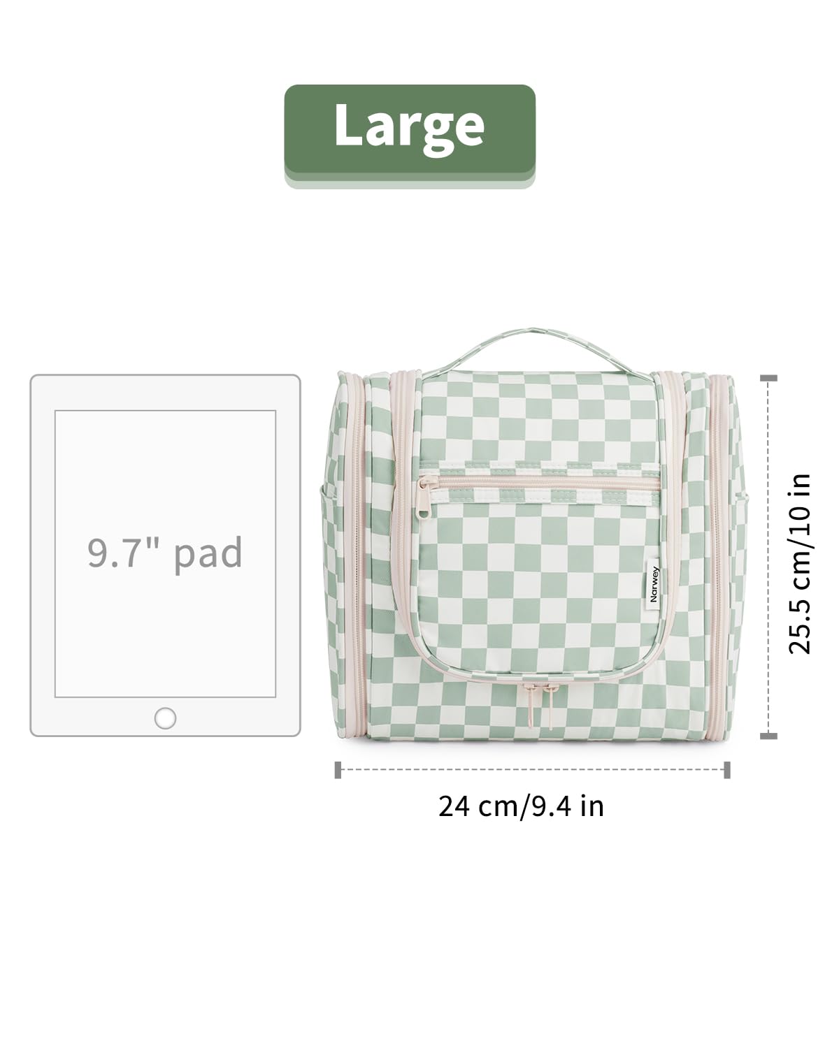 Narwey mint-green bag side pockets hold small items for quick reach