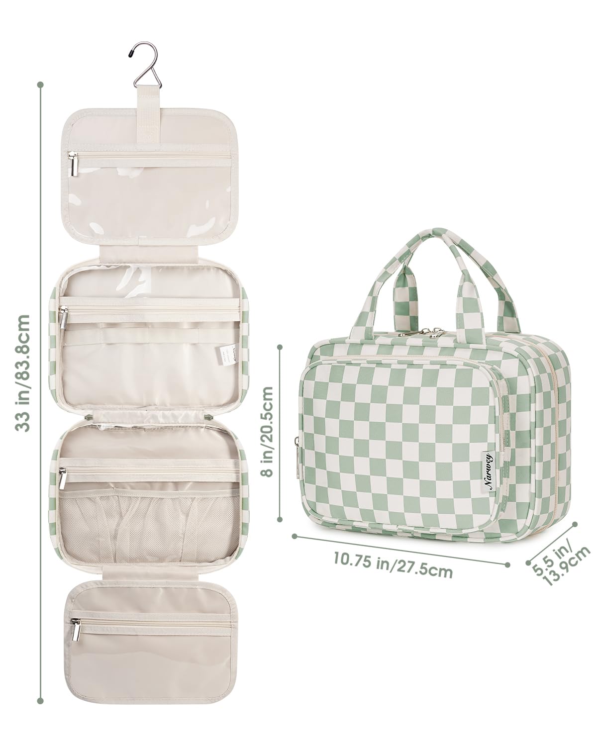 Narwey easy-access makeup organizer for cosmetics and grooming items.