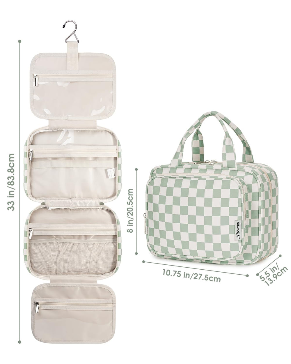 Narwey easy-access makeup organizer for cosmetics and grooming items.