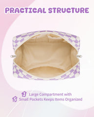 Narwey initial makeup bag Purple A side pocket for small items like lipstick