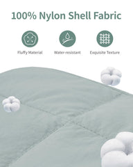 Narwey Puffy makeup bag sage green open view showing spacious main compartment.