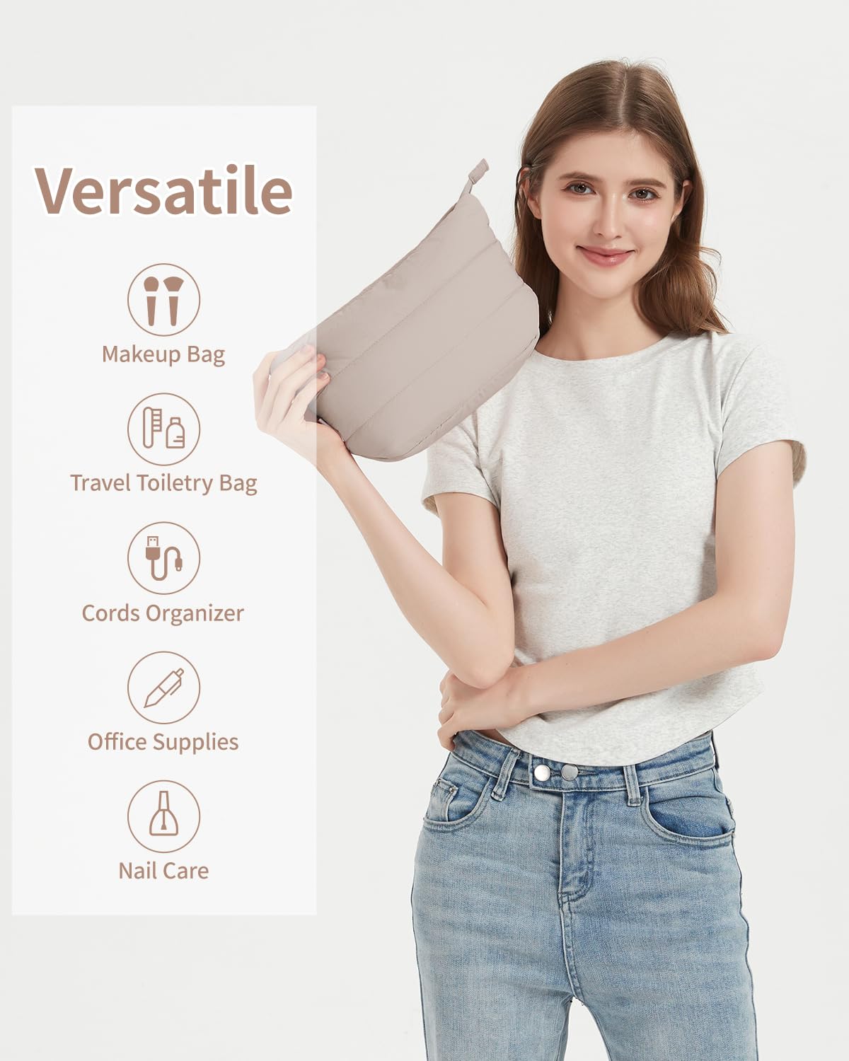 Narwey small makeup bag travel-use design keeping essentials accessible on the go.
