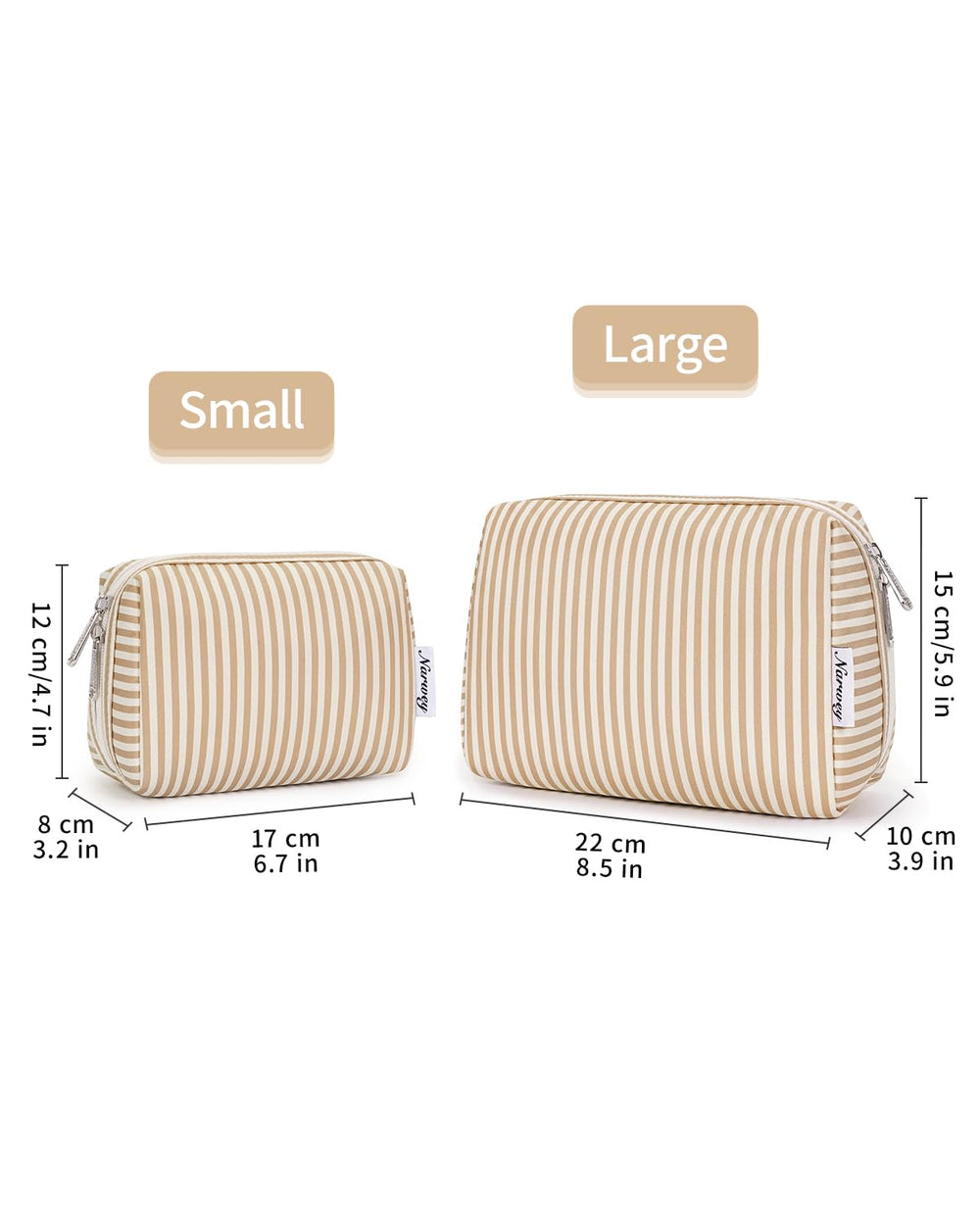 Narwey small striped makeup bag makes a stylish gift idea for friends.