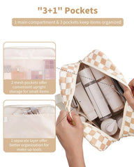 Narwey bag interior with pockets for brushes and small items.