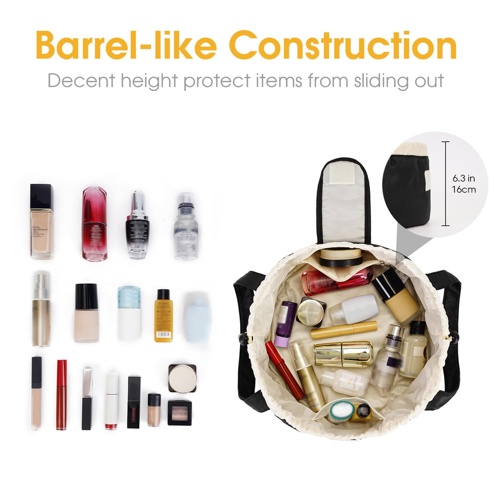 Narwey travel makeup organizer interior pockets enable easy access items