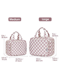Narwey travel toiletry bag large open compartments reveal organized mesh pockets and elastic bands