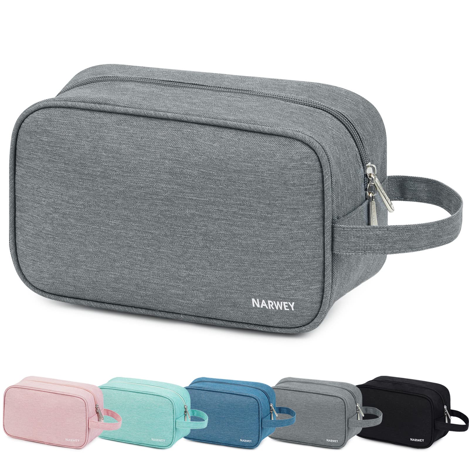 Narwey travel toiletry bag grey main compartment for organized packing of large items