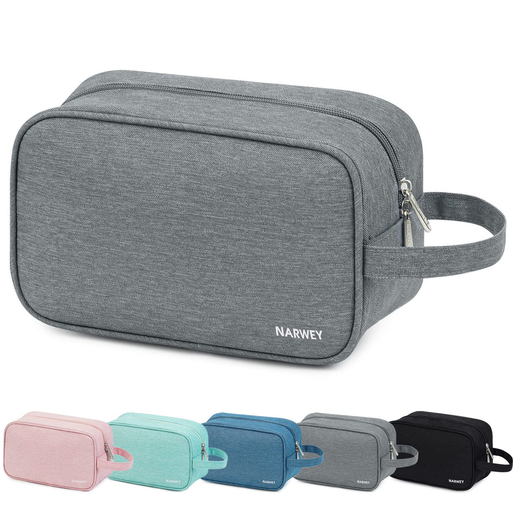 Narwey travel toiletry bag grey main compartment for organized packing of large items