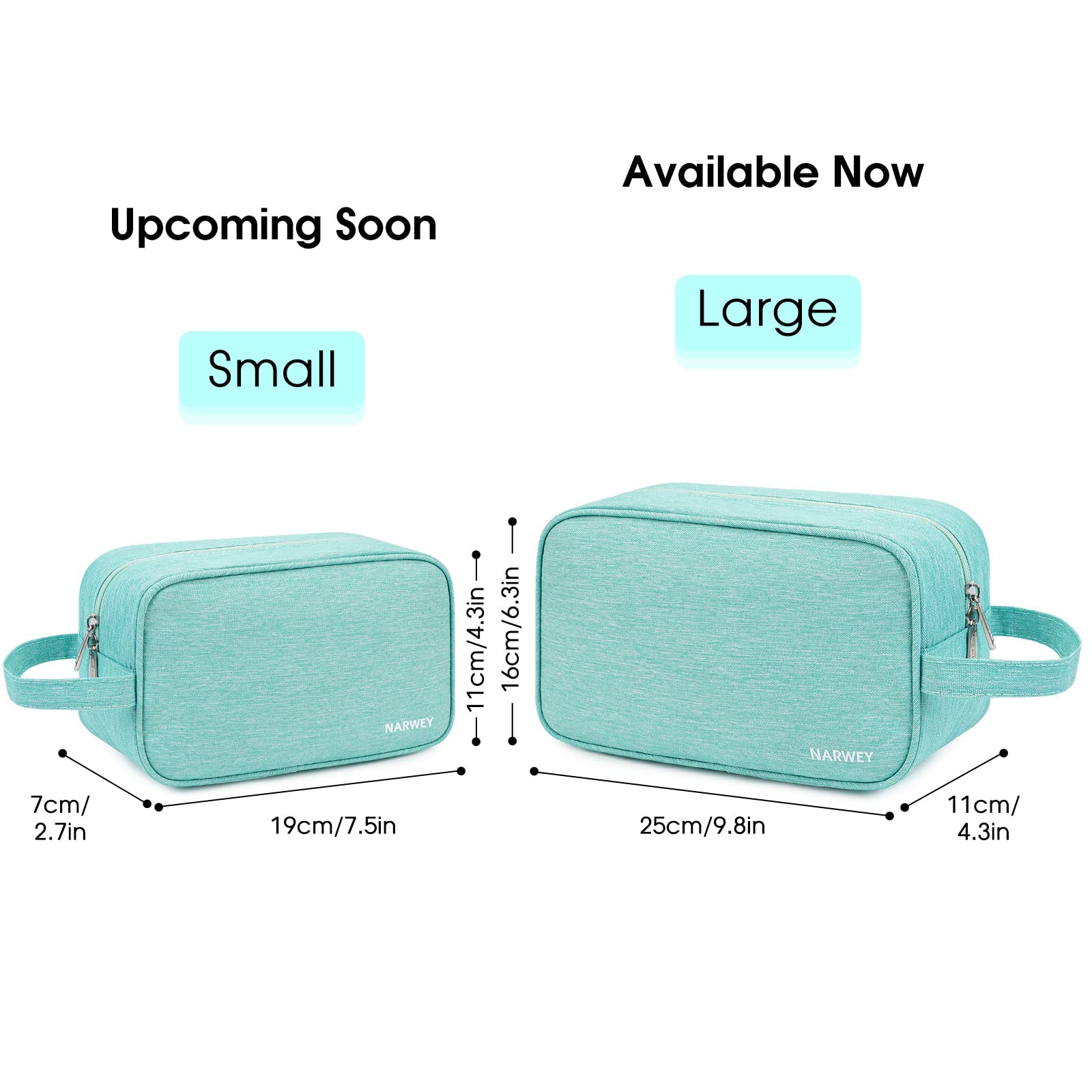 Narwey mint green wide opening aids quick access to essentials.