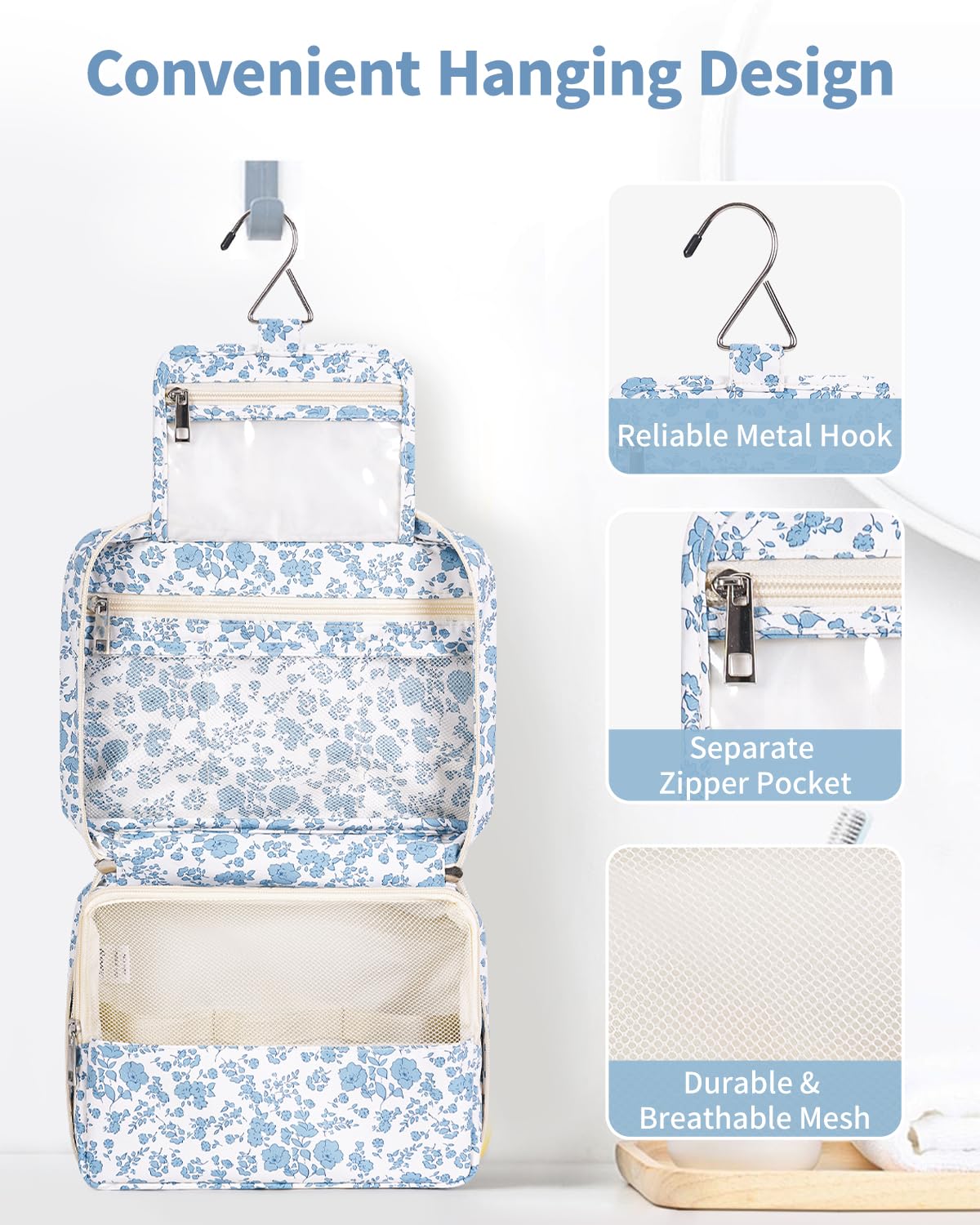 Narwey waterproof travel toiletry bag keeps contents dry during travel