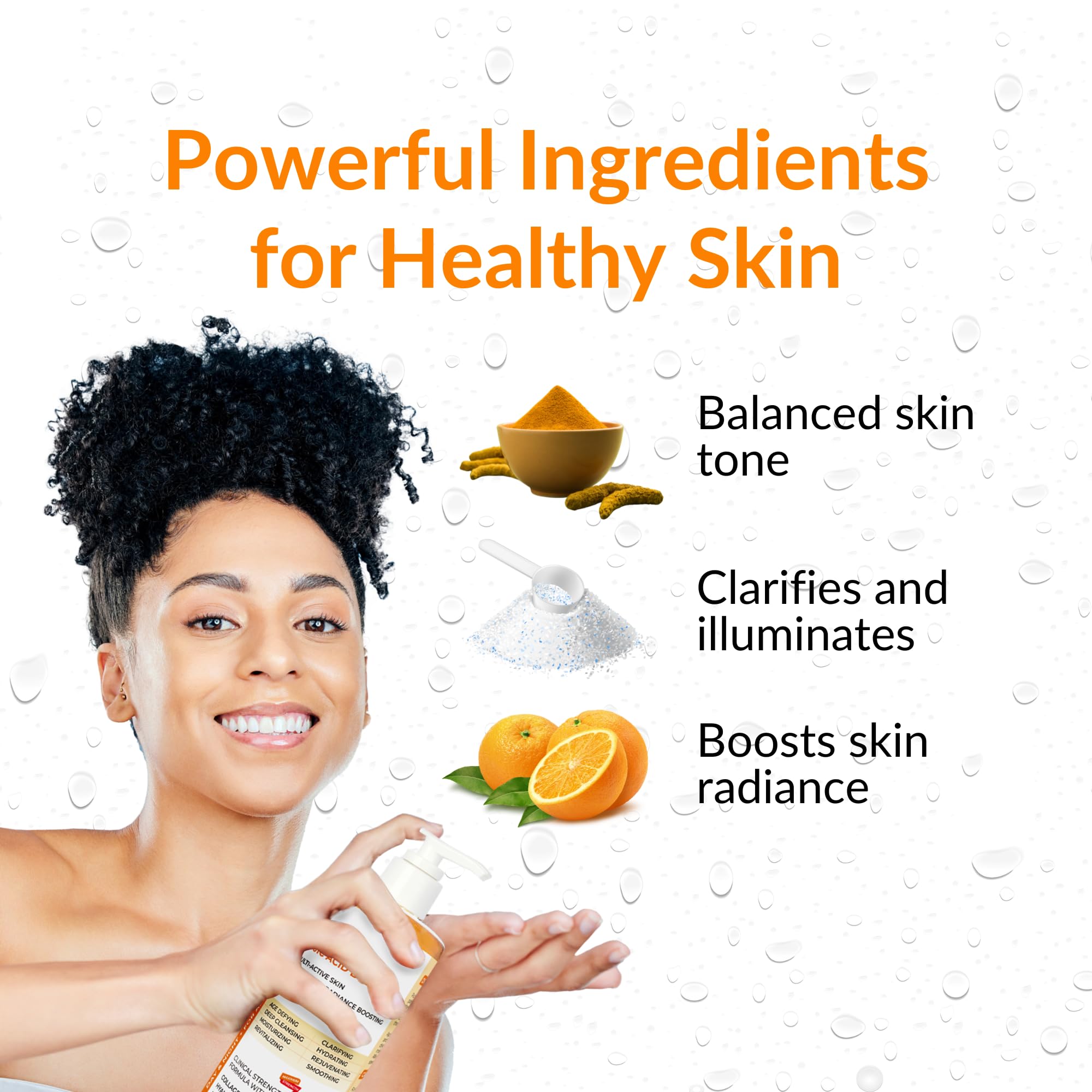 Nasola Kojic Acid Body Wash pump-dispense image showing easy lather for refreshing showers.
