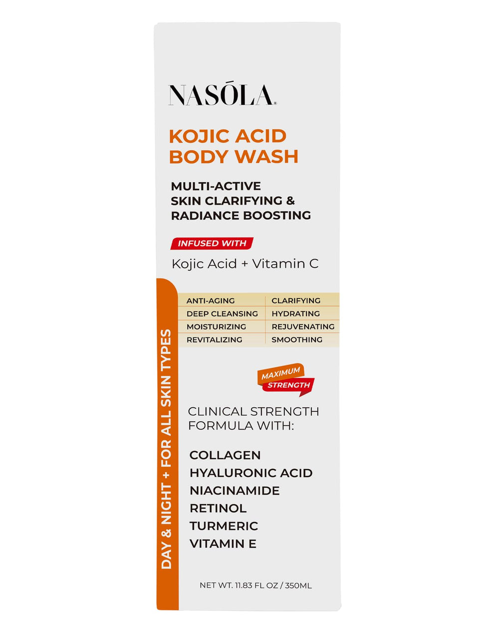 Nasola Kojic Acid Body Wash skin-soft-finish suggests hydrated, comfortable skin after every shower.