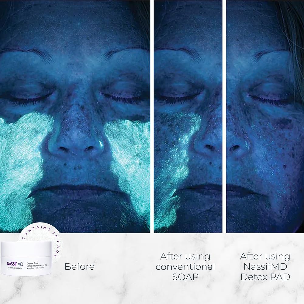 NassifMD Exfoliating Detox Pads closeup texture reveals micro-exfoliation for smoother skin
