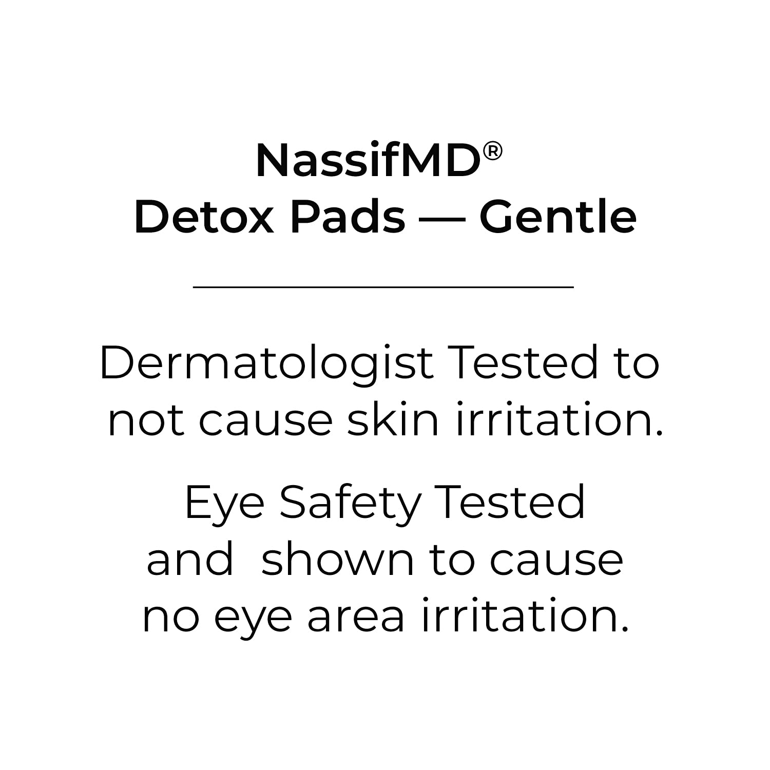 NassifMD Gentle Detox Pads in box showing 60-count value for budget-friendly routine.