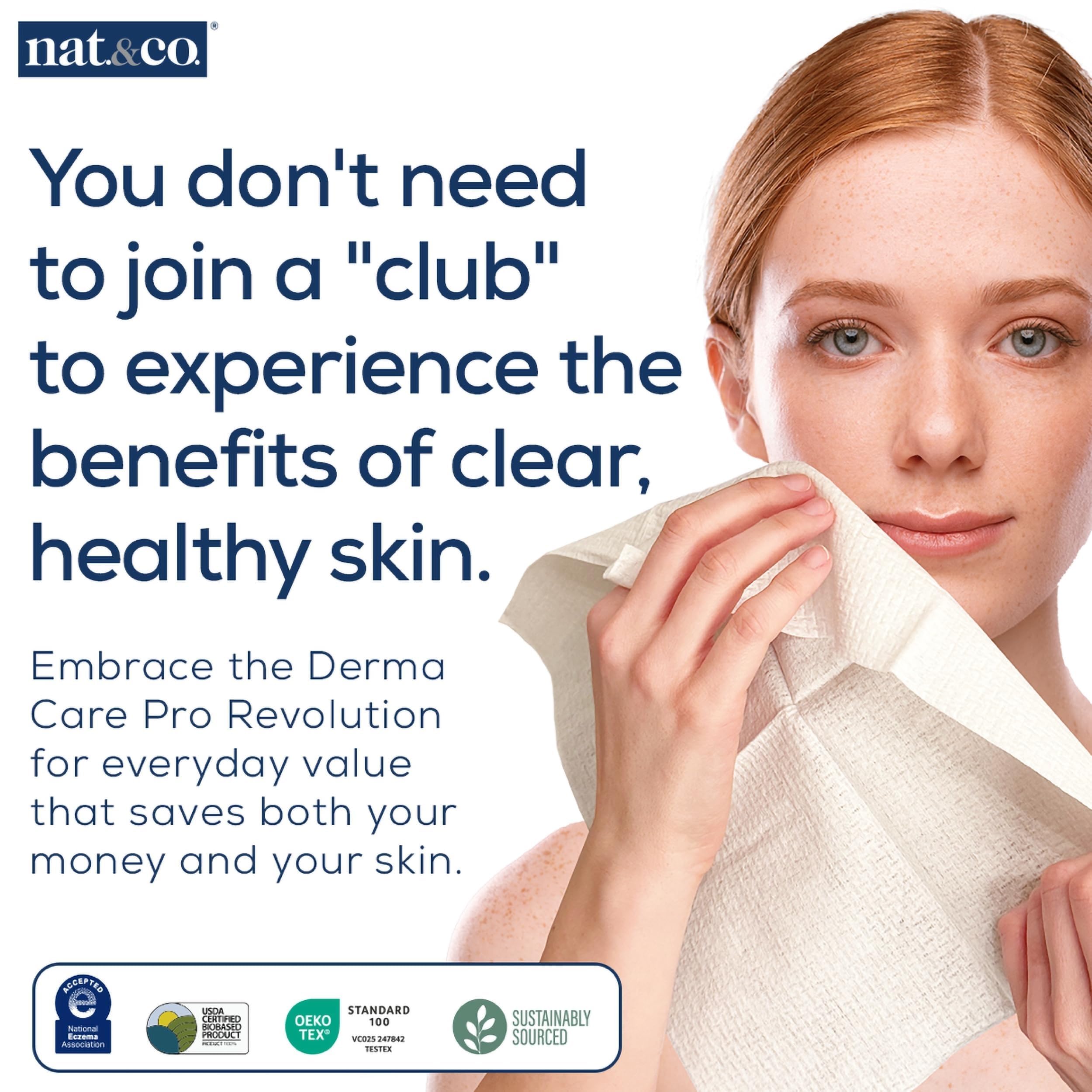 Nat.&Co. Derma Care Pro biobased material label highlighting USDA bio-based content