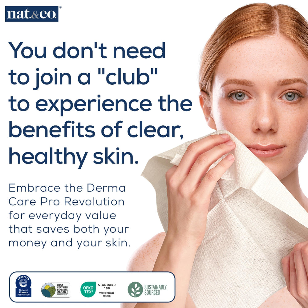 Nat.&Co. Derma Care Pro biobased material label highlighting USDA bio-based content