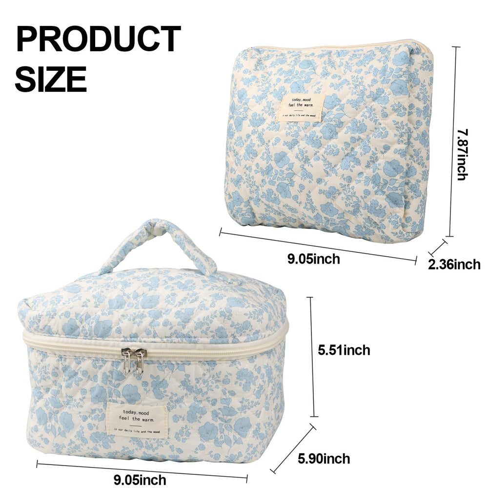 NATINSA travel cosmetic bags dual-pack side view enables compact packing and easy access