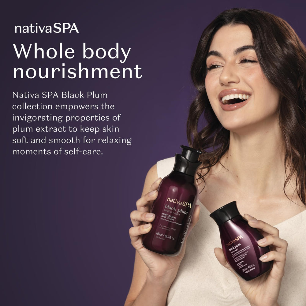 NATIVA SPA Black Plum Body Oil texture close-up highlighting silky absorption