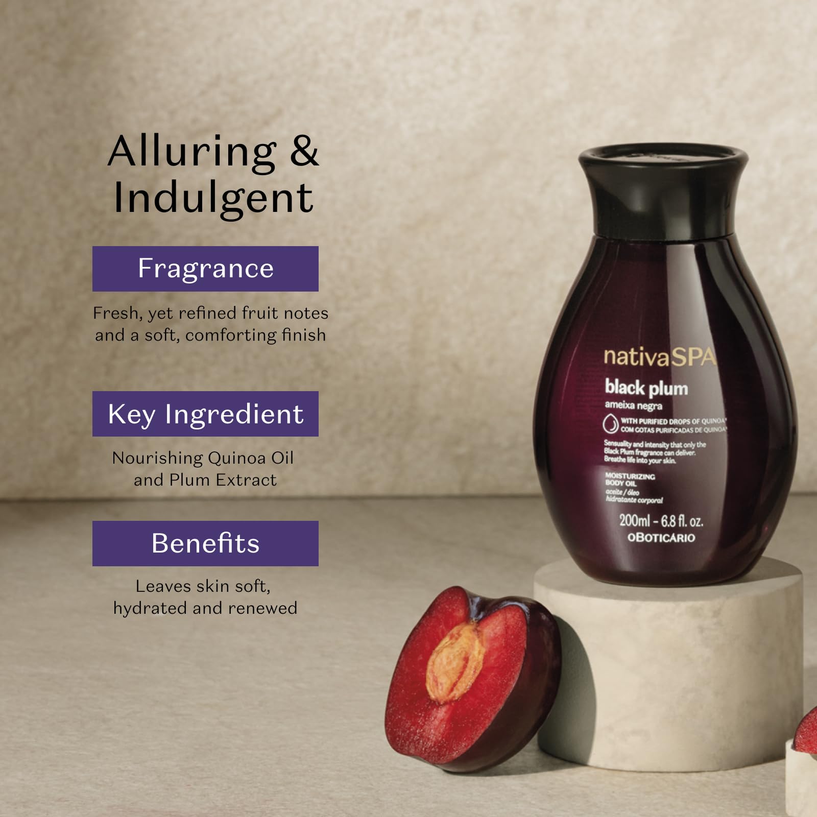 NATIVA SPA Black Plum fruit close-up emphasizing natural moisture ingredients