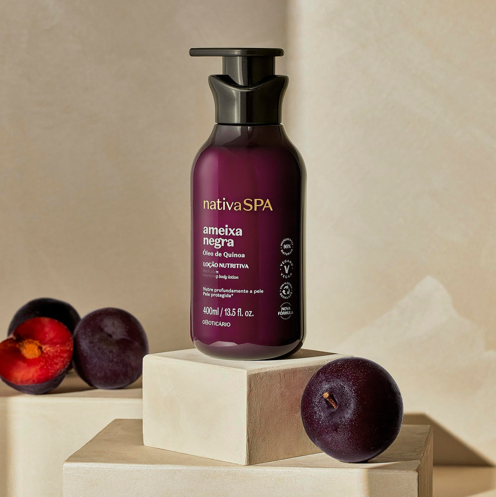 Nativa Spa Black Plum fragrance swatch hints exotic fruit notes.