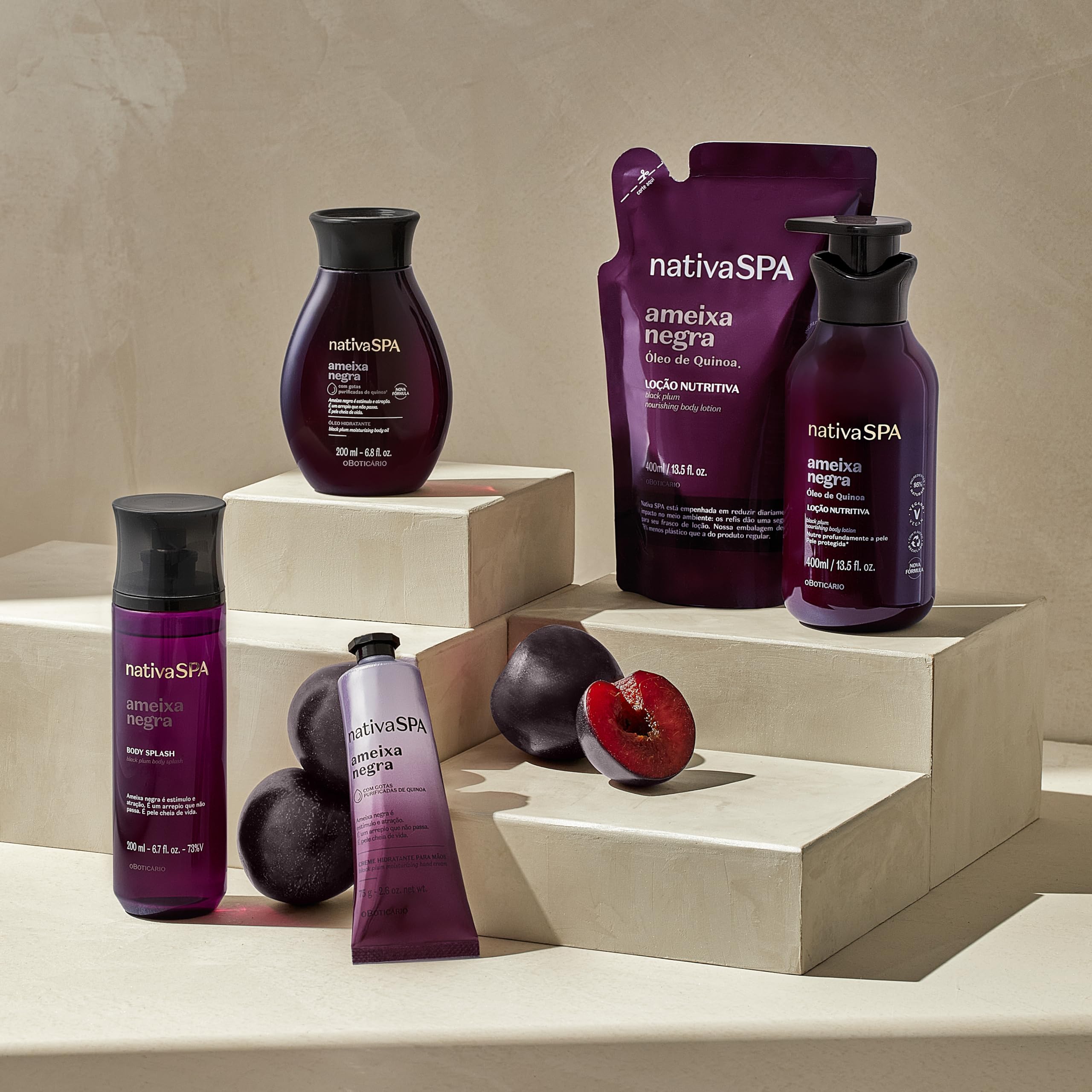 Nativa Spa Black Plum smooth skin after application close-up.