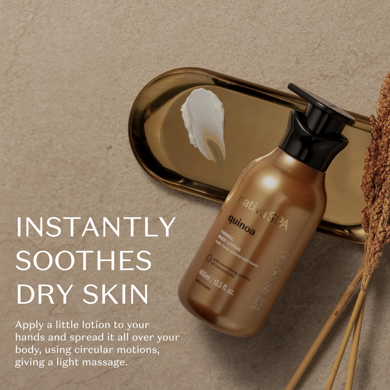 Nativa Spa moisture texture application demonstrates velvet-soft skin after use