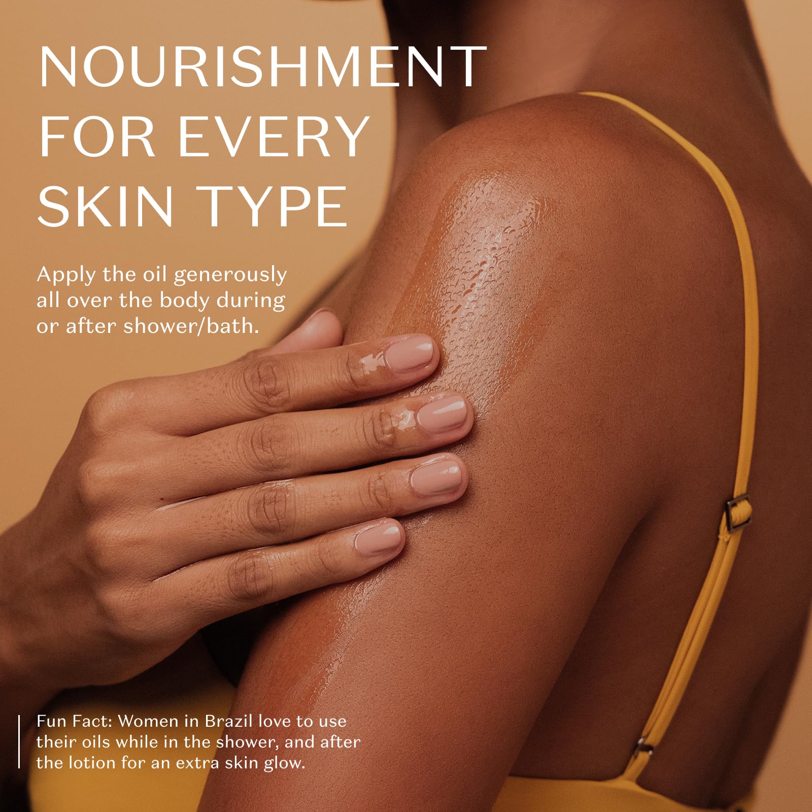 Nativa Spa Quinoa Hydrating Body Oil packaging highlights vegan, cruelty-free Brazil-made formula