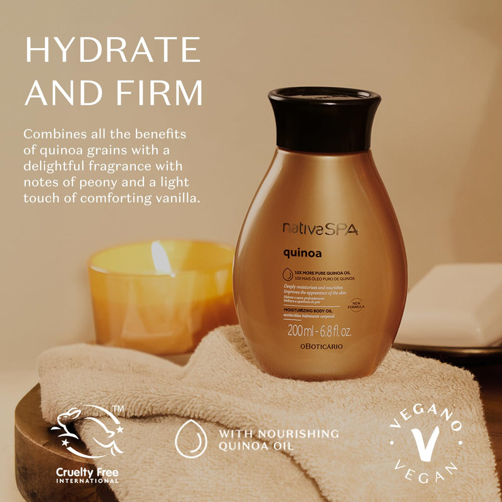 Nativa Spa Quinoa Oil Drops highlight hydration boost and nourishing feel