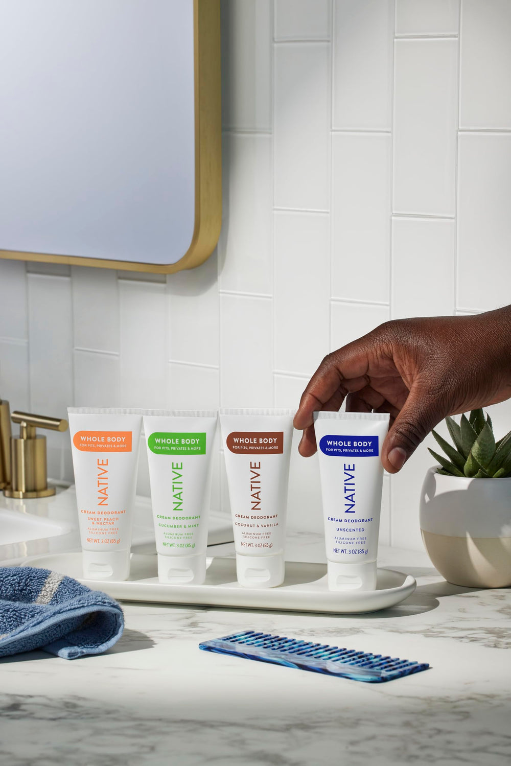 Native 72-hour odor protection graphic conveys long-lasting confidence potential