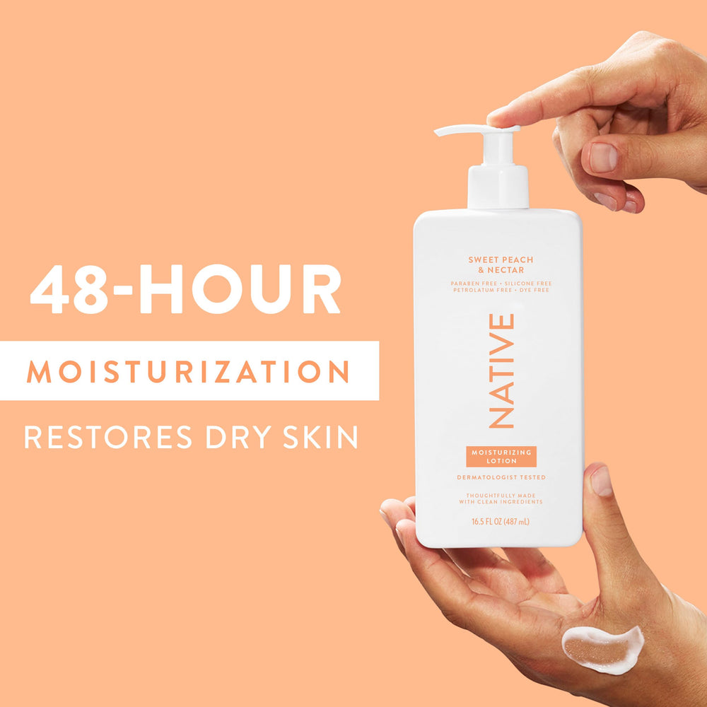 Native Body Lotion on damp skin after shower for better spread.