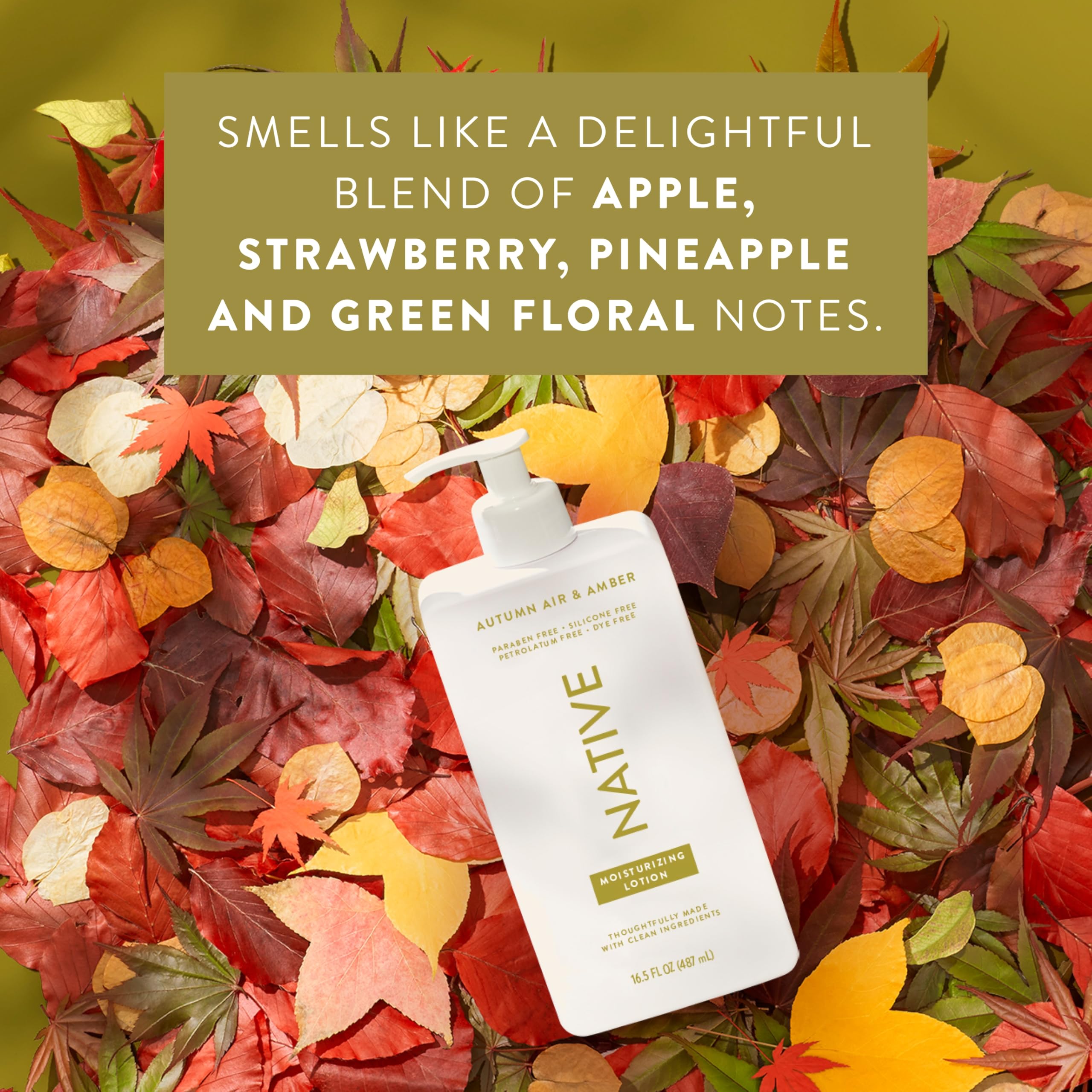 Native Body Lotion Autumn Air & Amber packaging two-pack shot highlights value.