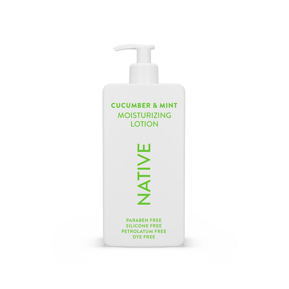 Native Body Lotion bottle front view for refreshing hydration with plant-based moisturizers.