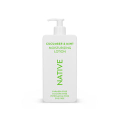 Native Body Lotion bottle front view for refreshing hydration with plant-based moisturizers.