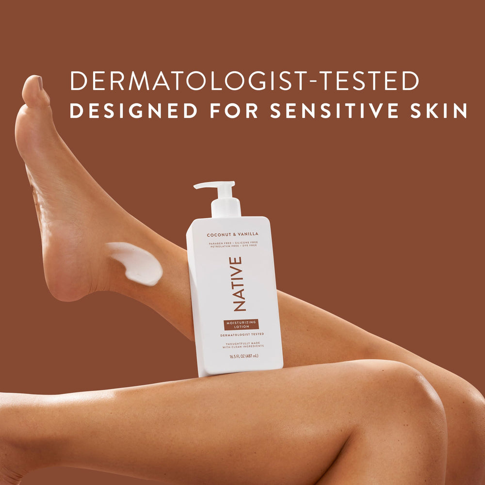 Creamy lotion texture on forearm demonstrating spreadability.