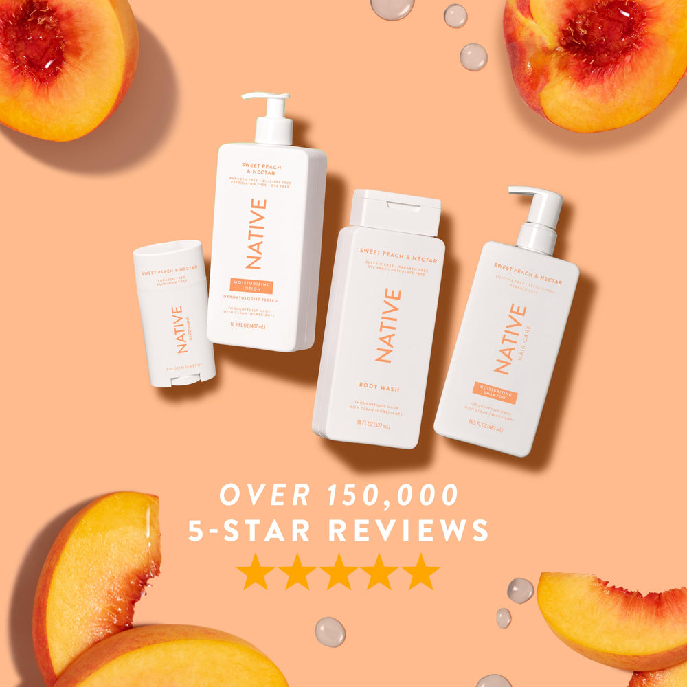 Native Body Lotion smoothing elbows for targeted hydration.